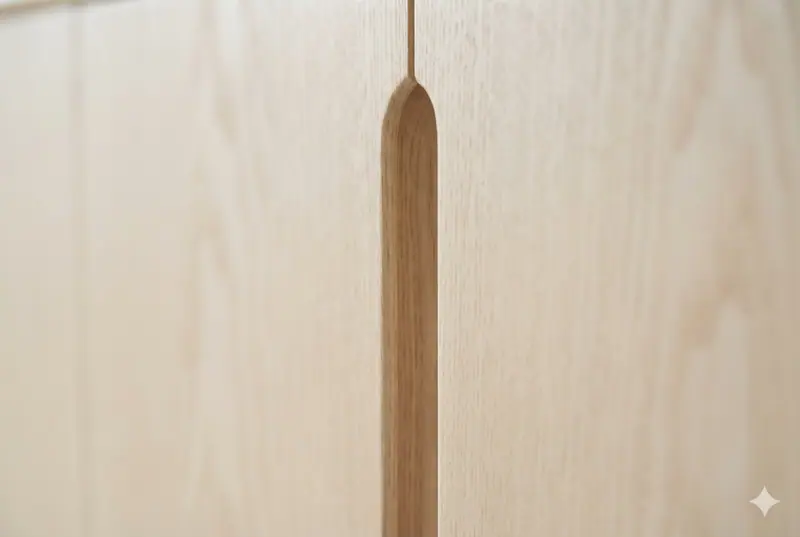 Nahaufnahme der weiß geölten Eschenoberfläche